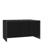 black wood finished vivarium cabinet underside view